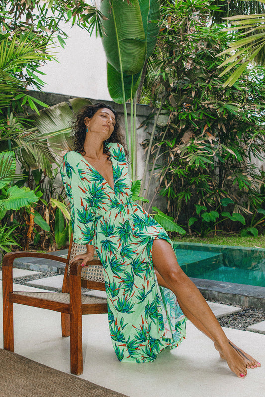 'Gabrielle' Dress - Green Aloe