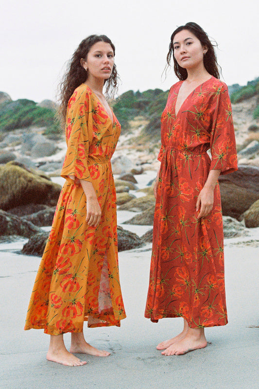 'Gabrielle' Dress - Red Flame Lily