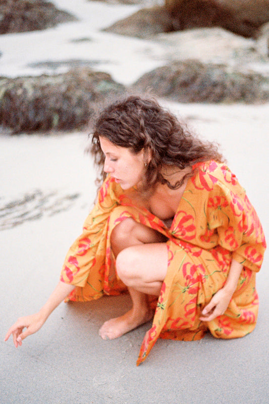 'Gabrielle' Dress - Tumeric Flame Lily