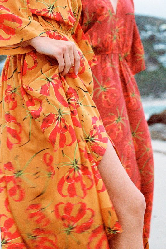 'Gabrielle' Dress - Tumeric Flame Lily
