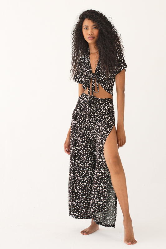 Floral Jumpsuit / Wrap Pants