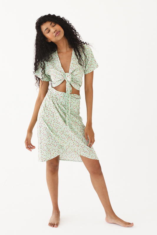 Floral Wrap Skirt