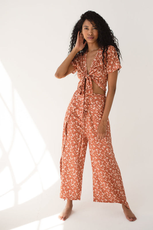 Floral Wrap Pants / Jumpsuit