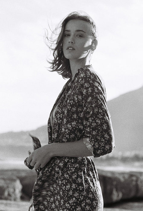 Long Kimono - Brown Floral