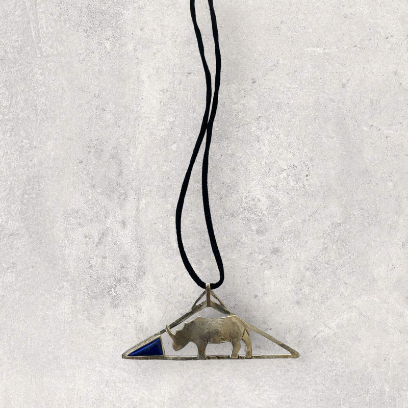 Rhino / Lapis Lazuli Pendant