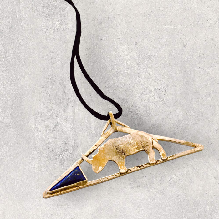 Rhino / Lapis Lazuli Pendant