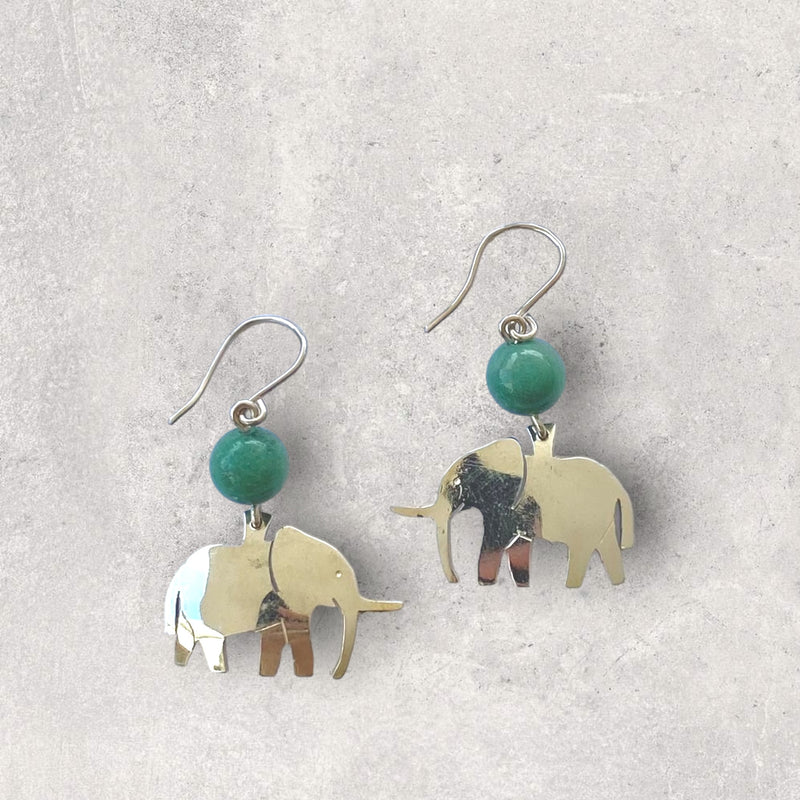 Elephants with Chrysoprase stone