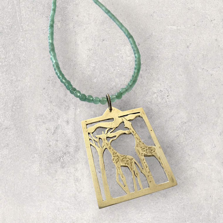 Giraffe Acacia Pendant